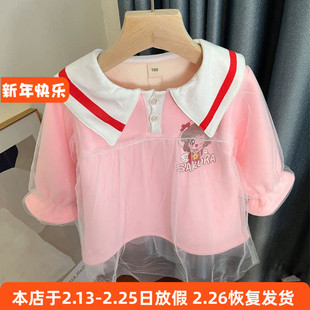 6113女童长袖卫衣裙款秋冬加绒上衣100-150cm