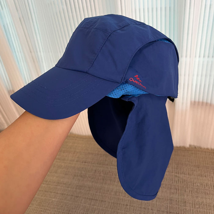 迪卡*男女童夏季速干薄款防晒帽可调节拆卸UPF40+帽子～微瑕