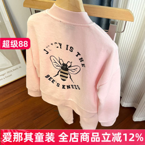 6023外贸JC女童长袖外套拉链开衫上衣长裤休闲裤4-10岁 分开拍！