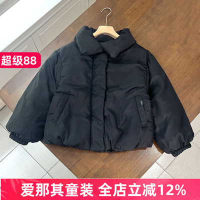 6110女童棉衣防风外套长袖翻领棉袄上衣 140-160cm