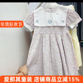 6152女童短袖 150cm 纯棉碎花裙110 连衣裙夏季 薄款