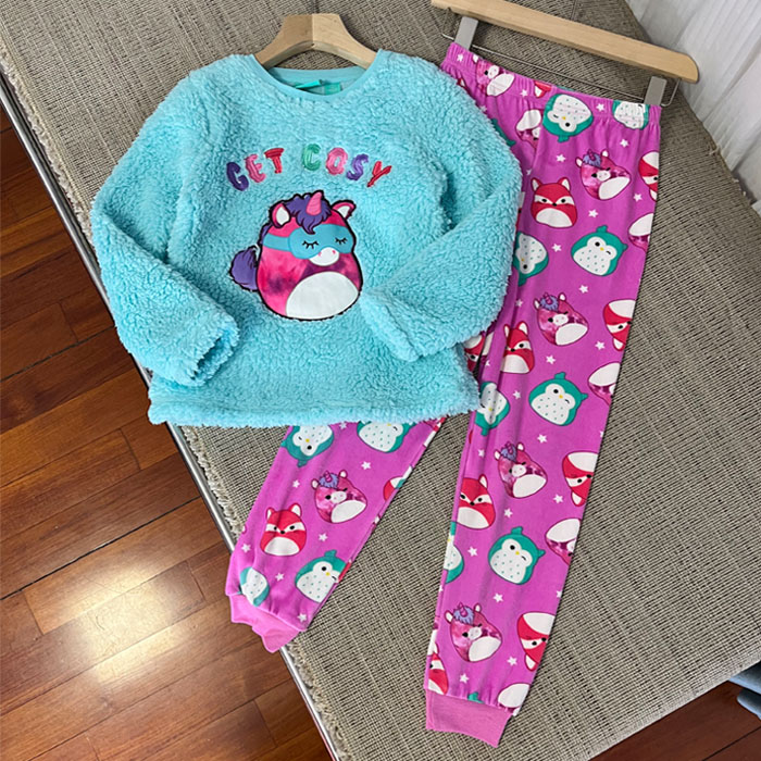 6330外贸女童家居套装羊羔绒长袖长裤二件套128-166cm