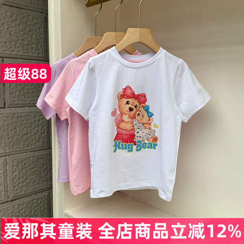 男女童短袖T恤衫夏季棉T印花上衣