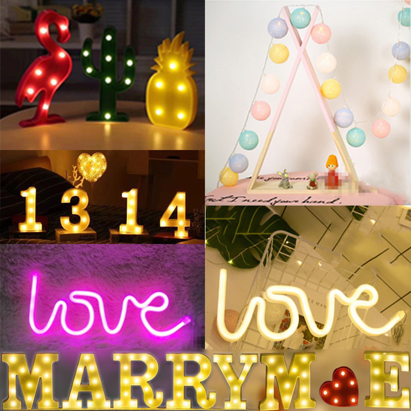 LED字母星星灯后备箱求婚布置创意用品表白浪漫惊喜生日装饰道具