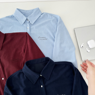 秋新灯芯绒衬衫 简约通勤文艺CS036 女高级感厚衬衣百搭叠穿时尚