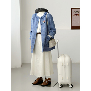 秋冬减龄小个子韩甜美娃娃领桑蚕丝羊毛大衣HL125 塞纳花房