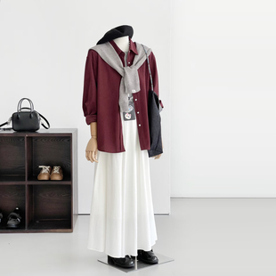 女简约CS036 衬衫 春秋冬新韩版 宽松显瘦百搭小个子高级翻领长袖