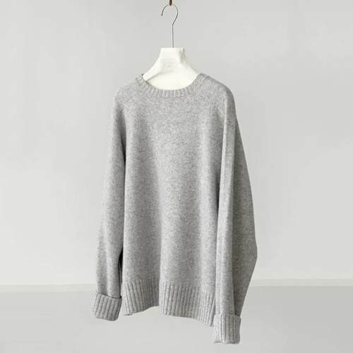 秋冬新款圆领无缝羊毛衫