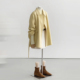 冬奶黄色女呢子大衣气质高级感双面手缝羊毛大衣减龄系带HL117