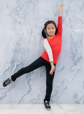 花样滑冰儿童滑冰服训练服俄罗斯icediva彩色拼色紧身7分袖上衣