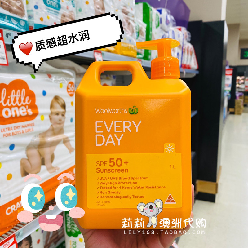 现货澳洲woolworths others everyday防晒霜一升装spf50防晒黑
