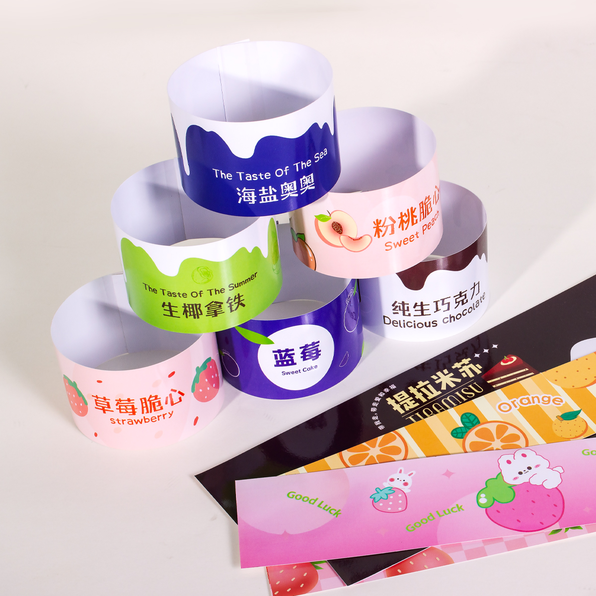 蛋糕透明水果奥利奥慕斯蛋糕食品级纸围边圆形甜点围纸西点塑料托