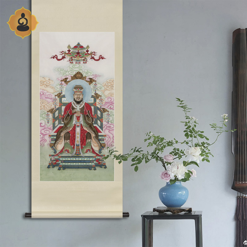 工笔神仙人物国画酆都大帝丰都北阴大帝画像道场供奉中式卷轴挂画