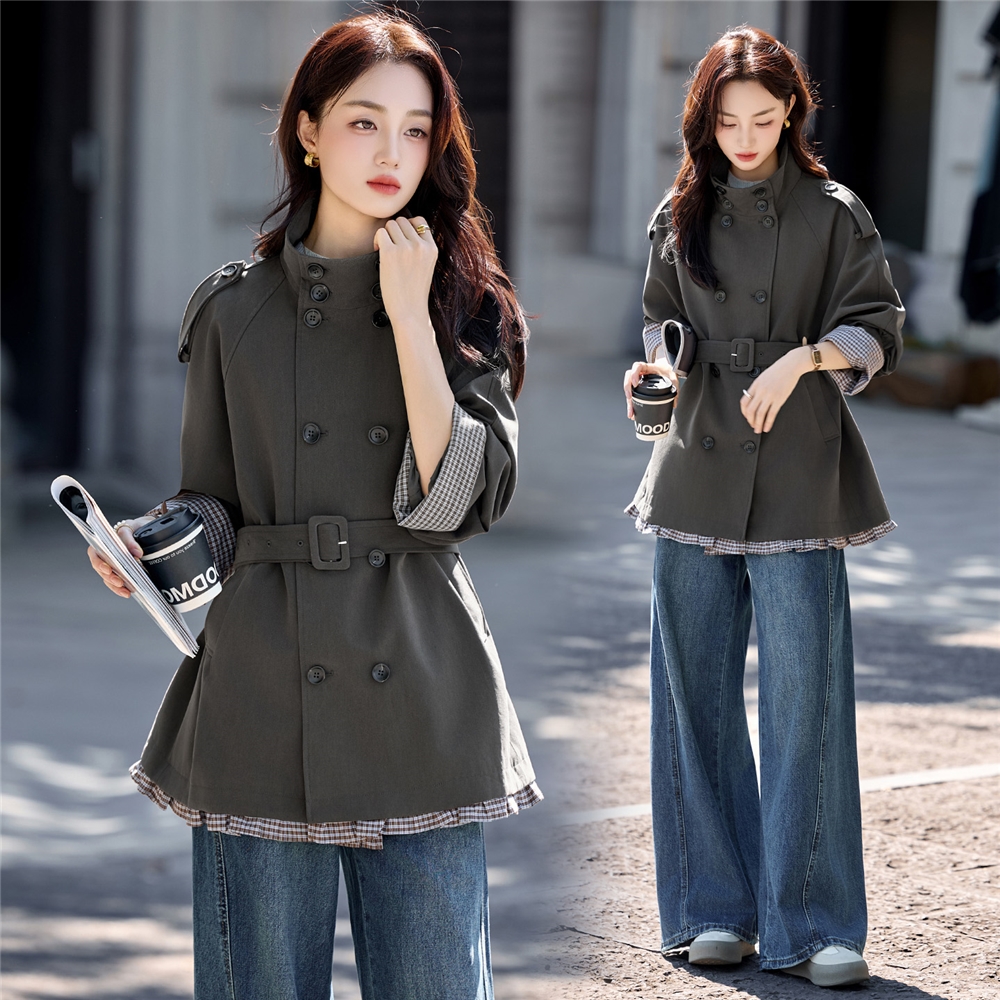 2025年秋季新款减龄腰带中长款风衣