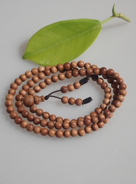 印度迈索尔速沉水红黑肉虎纹老山檀香佛珠0.5cm5mm108颗持珠