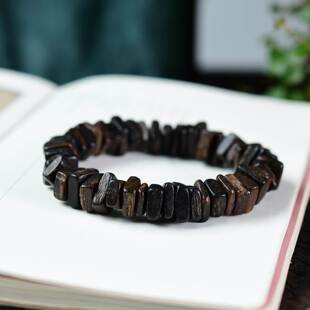 达拉干沉香药片随形单圈手串手链方形文玩饰品礼物