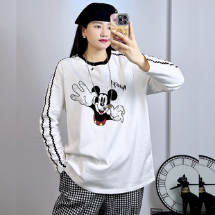 打底衫 210斤胖mm纯棉显瘦减龄长袖 磨毛卫衣女 宜语析5838冬加大码