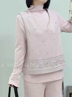 宜语析5857新年加大码马夹女 190斤胖妹mm国风V领新中式背心马甲