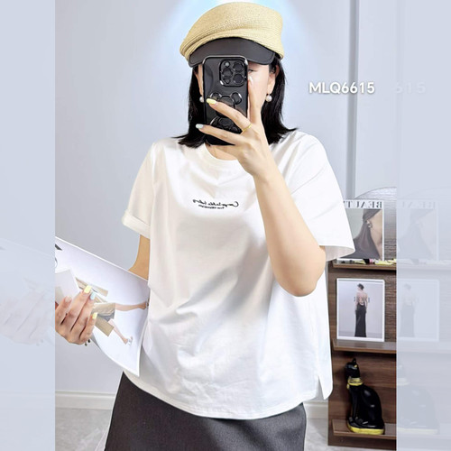 米莱奇6615夏加大码短袖T恤女胖m