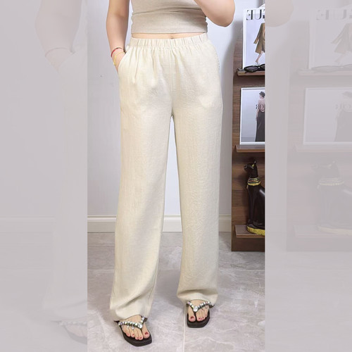 起点终点6037夏加大码直筒长裤女