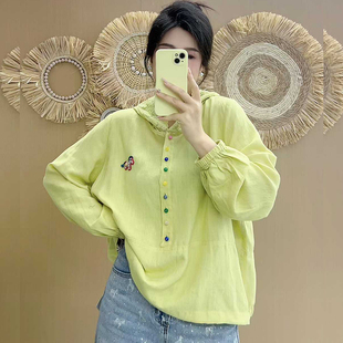 减龄大衫 210斤胖妹mm宽松藏肉连帽长袖 上衣女 妃儿红5958春加大码