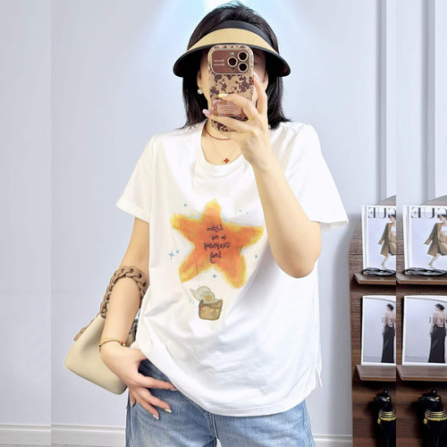 米莱奇66138夏加大码短袖T恤女薄