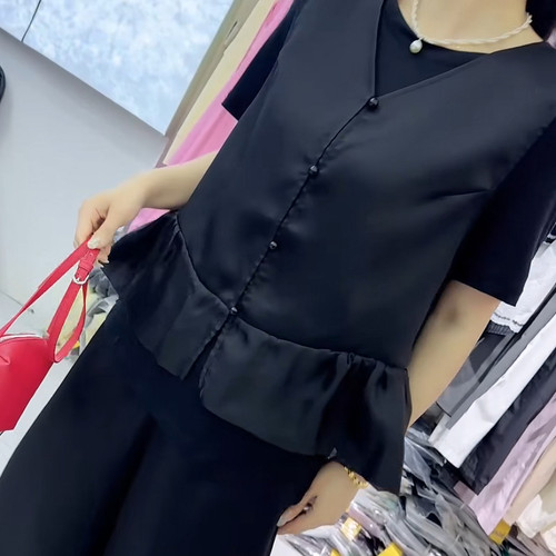 宜语析6230夏加大码上衣两件套女