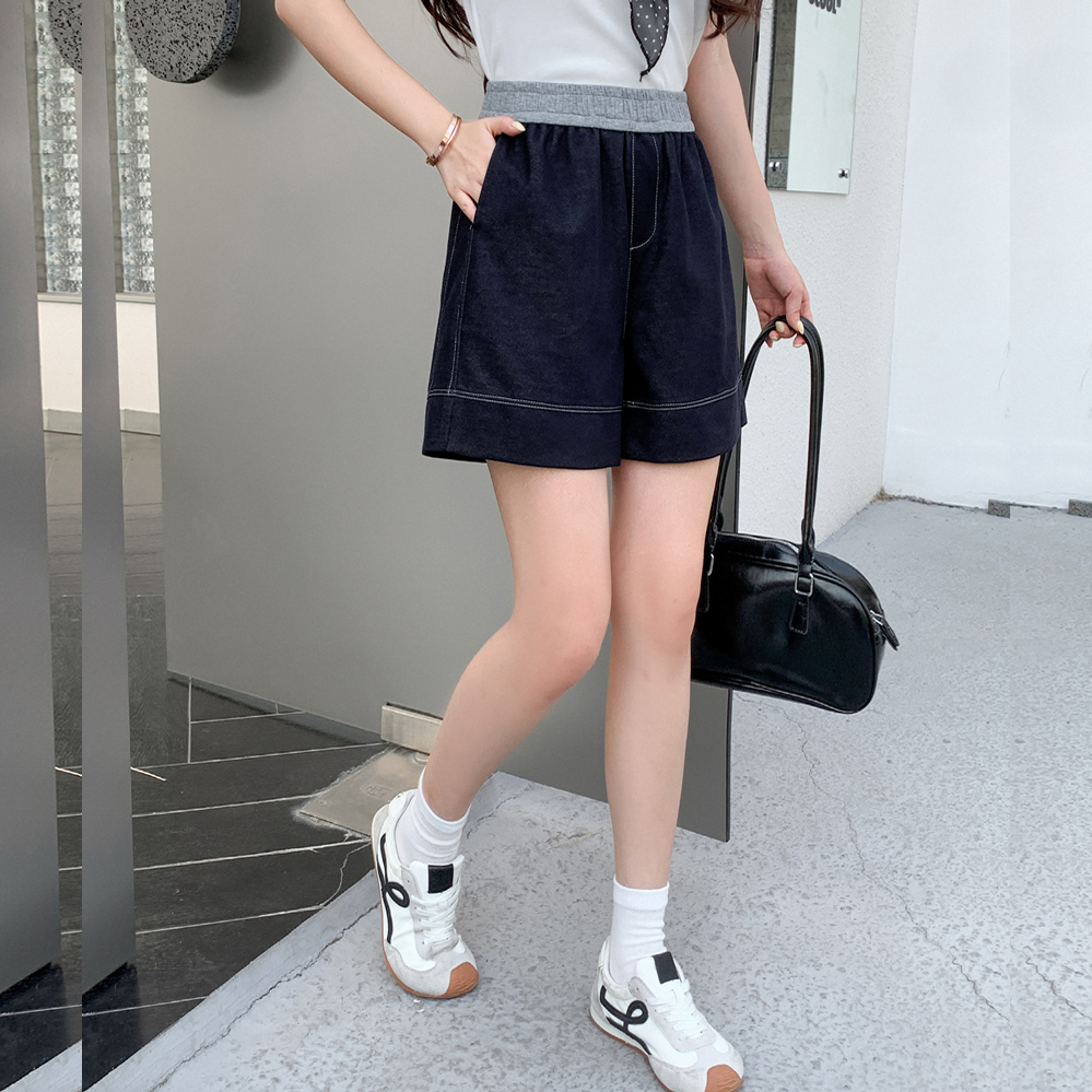 起点终点8691夏加大码短裤女牛仔