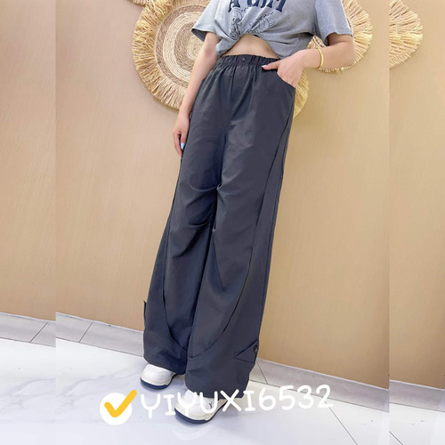 宜语析6532秋加大码阔腿裤女工装