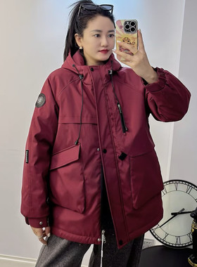 米莱奇6905冬季加大码棉衣女外套