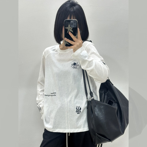 宜语析6019春加大码长袖T恤女胖m