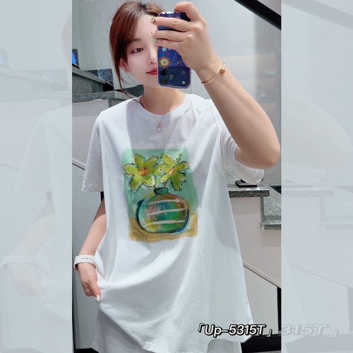UP5315夏季加大码纯棉短袖T恤女
