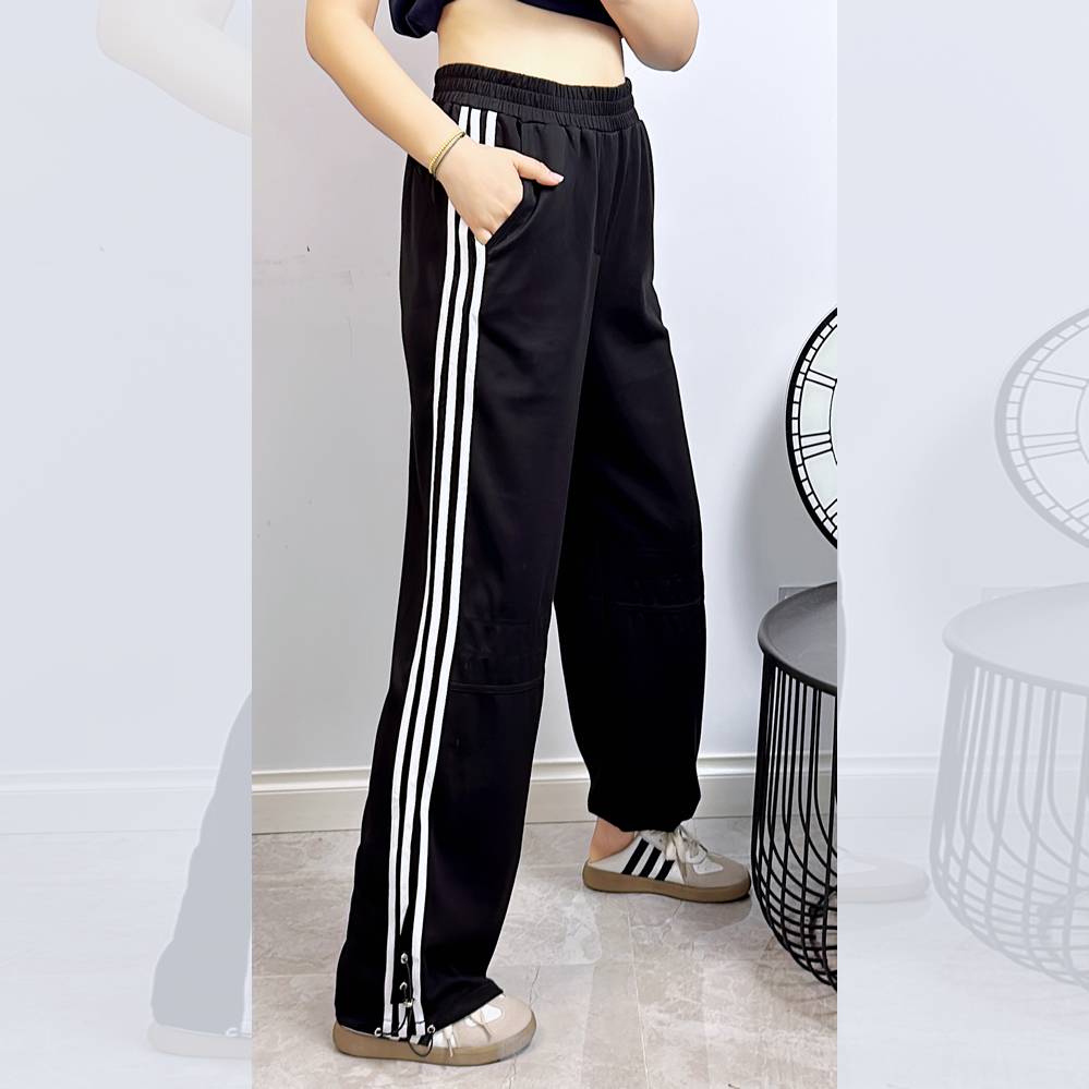 特！3059秋加大码阔腿裤女 200斤胖mm松紧腰弹力宽松束口拖地长裤