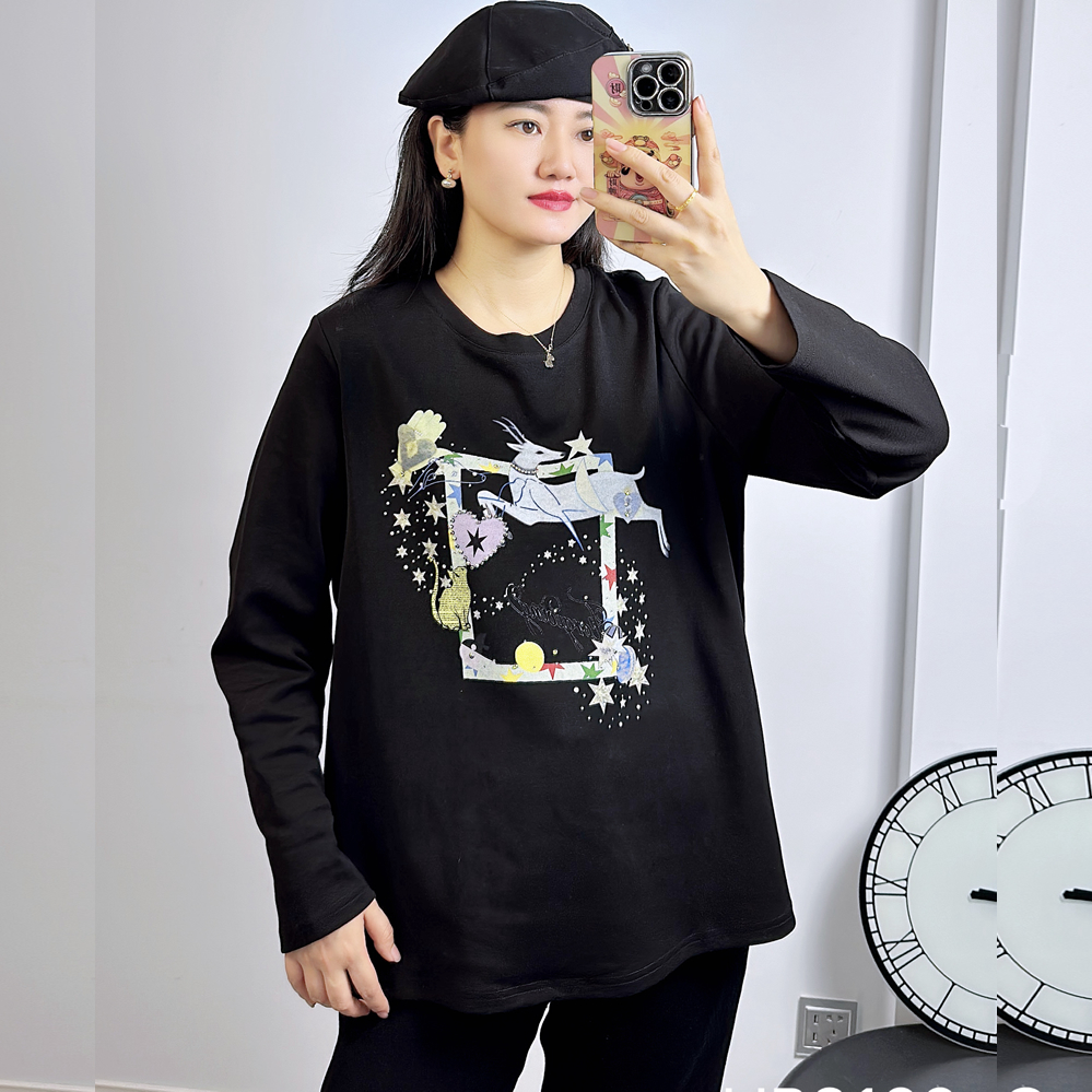 UP3122秋冬加大码卫衣女长袖纯棉