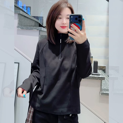UP6171秋季加大码长袖立领卫衣女