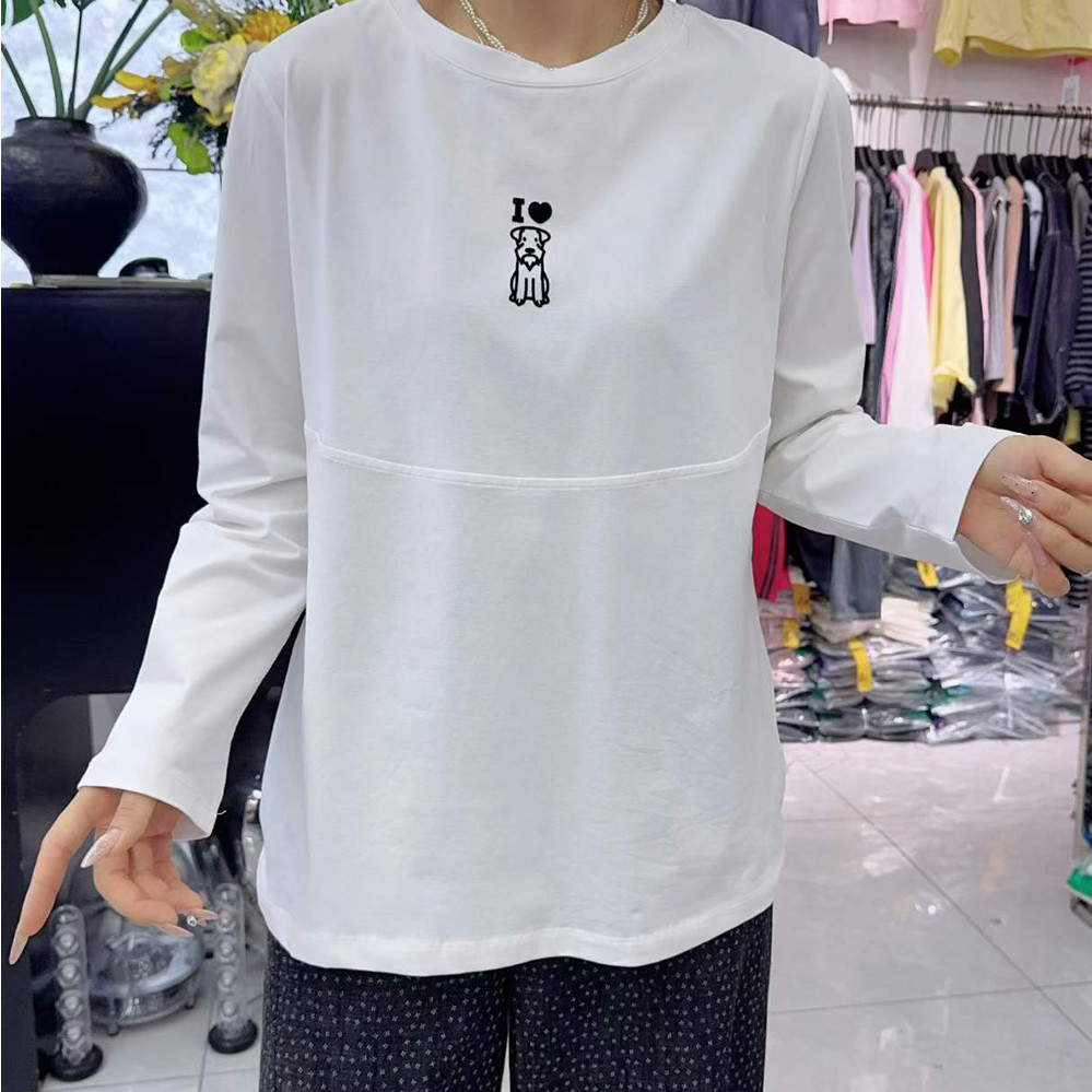 宜语析6656秋加大码长袖卫衣女 210斤胖妹mm纯棉显瘦简单T打底衫