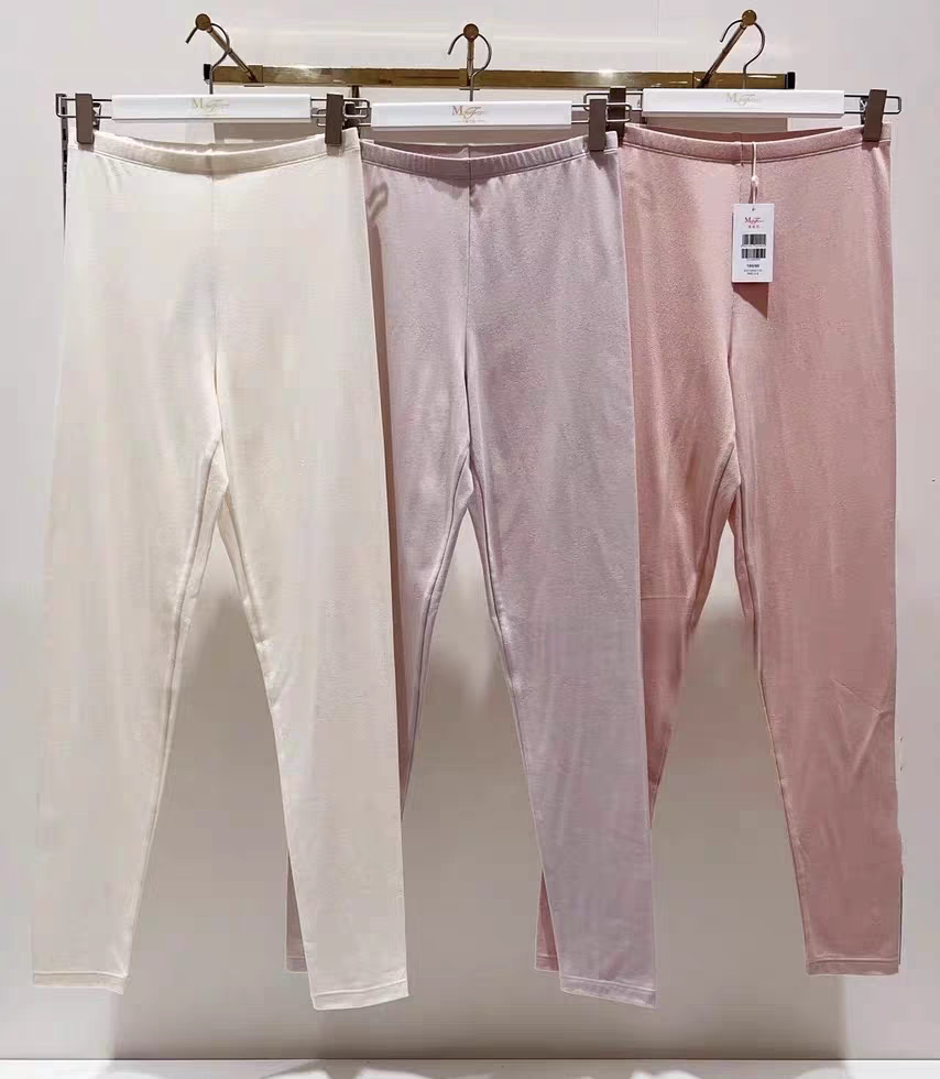 曼妮芬正品女士中腰全棉纯色内穿薄款保暖长裤秋裤20210640