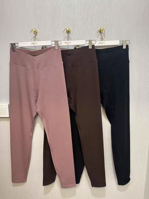 秋冬新款女士高腰内穿复合双层含羊毛保暖裤20110167