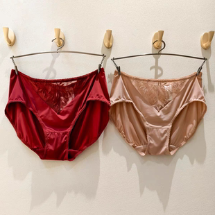 伊维斯女士性感蕾丝中低腰包臀牛奶丝平角内裤10611160