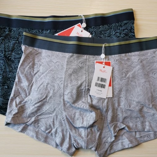 正品曼家新款纯绵印花宽腰头舒适男士中腰平角内裤20721319
