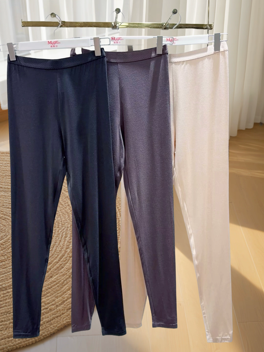 曼家正品女士秋冬中腰薄款打底秋裤保暖裤1308