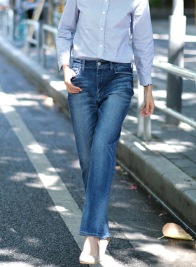 He@lthy蓝色牛仔裤高腰时尚小脚修身女小个子2025年新款春款