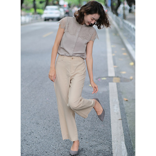 宽松直筒裤高腰垂感高级感长裤