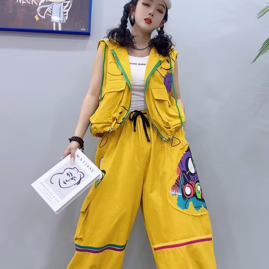 个性时尚减龄套装女春夏款宽松遮时尚套装