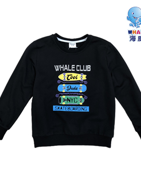 2024海威迩童装男童纯棉圆领合体卫衣套头长袖T恤211159商场同款