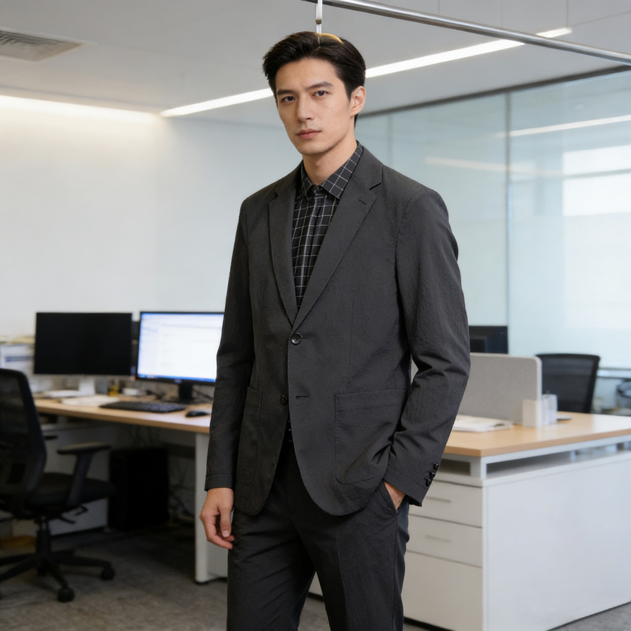 男士棉麻风格单西 长绒棉 品牌代加工厂 透气抗皱 男西服