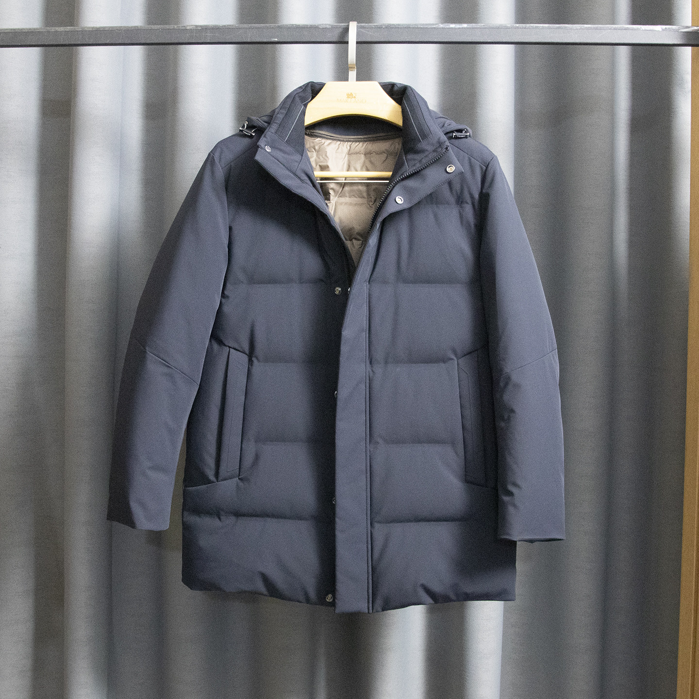 双层加厚 鹅绒 脱卸内胆帽子 时尚年轻连帽 一手长男士厚款羽绒服