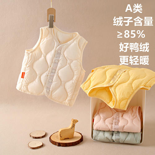 2025新款儿童羽绒马甲男童女童轻薄背心宝宝秋冬内搭保暖坎肩外穿