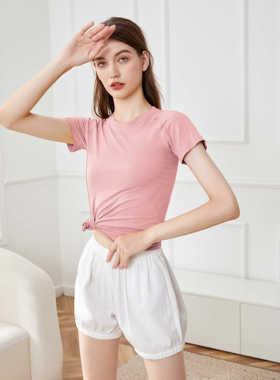 哈瓦塔瑜伽无缝短袖4.0女透气轻薄速干上衣运动修身显瘦H340103