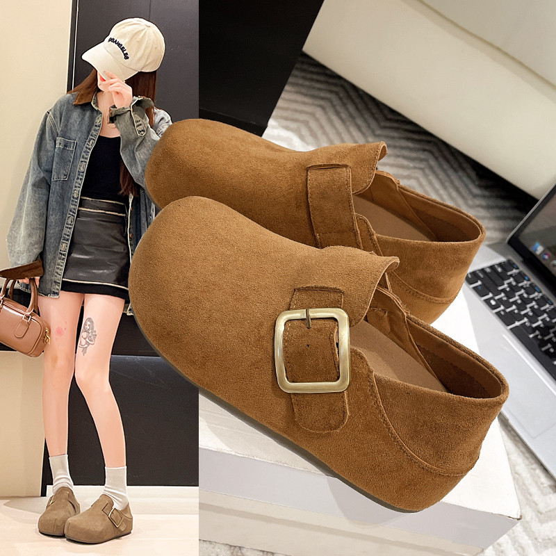 厚底内增高全包勃肯鞋女2026春新款复古一脚蹬百搭单鞋乐福豆豆鞋,女鞋,勃肯鞋/软木鞋,淘宝优惠券,粉丝福利购,淘宝优惠卷